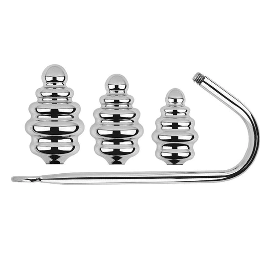 Screw-in Anal Hook GreatBenefit Set 8826 Ribbed 0228